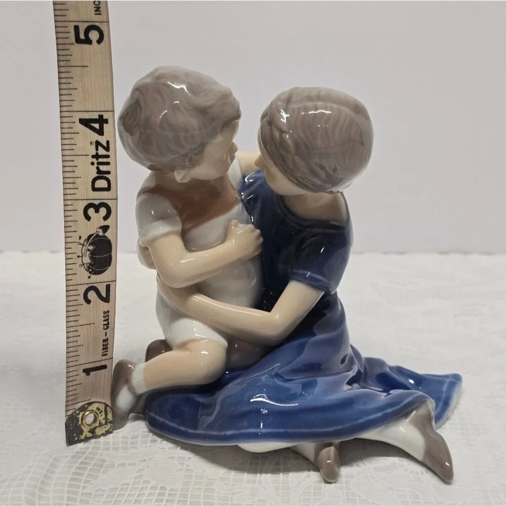 VTG Bing & Grondahl #1568 Danish Sister and Young Brother in Embrace Figurine